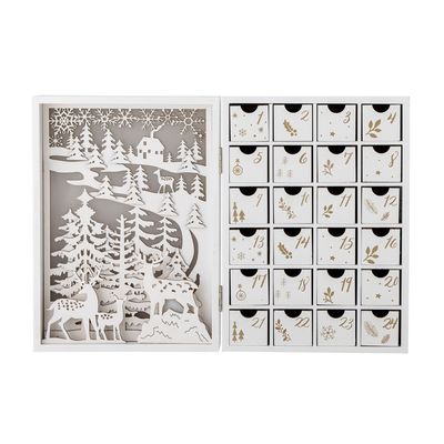 Decorative objects - Elimar Calendar w/light, White, Plywood  - BLOOMINGVILLE MULTIBRAND HOUSE