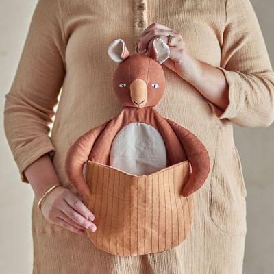 Shopping baskets - Toto Wall Basket, Brown, Linen  - BLOOMINGVILLE MINI