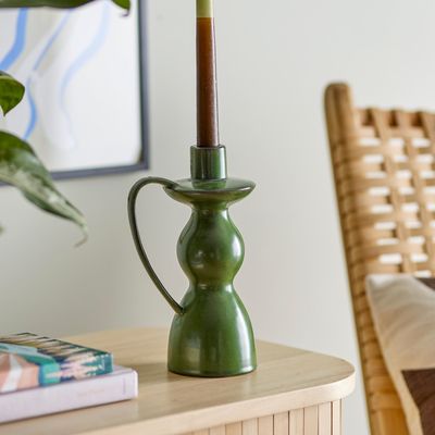 Bougeoirs et photophores  - Fija Bougeoir, Verte, Grès  - BLOOMINGVILLE MULTIBRAND HOUSE