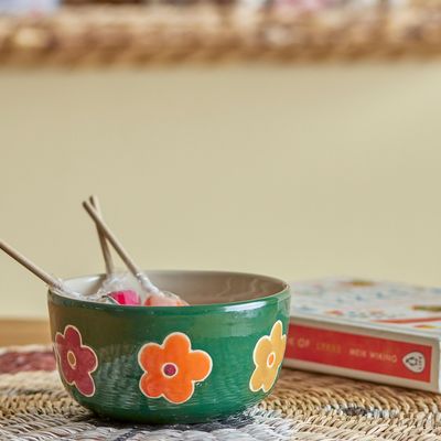 Bowls - Addy Bowl, Green, Stoneware  - BLOOMINGVILLE MINI