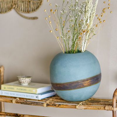 Vases - Melike Vase, Blue, Glass  - CREATIVE COLLECTION