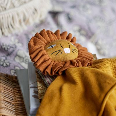 Childcare  accessories - Elvin Comfort Blanket, Brown, Cotton OEKO-TEX®  - BLOOMINGVILLE MINI