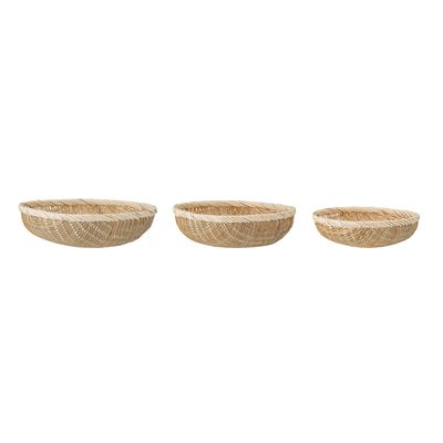 Shopping baskets - Nico Basket, Nature, Bamboo Set of 3 - BLOOMINGVILLE