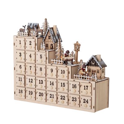 Decorative objects - Richie Calendar w/light, Nature, Plywood  - BLOOMINGVILLE MULTIBRAND HOUSE