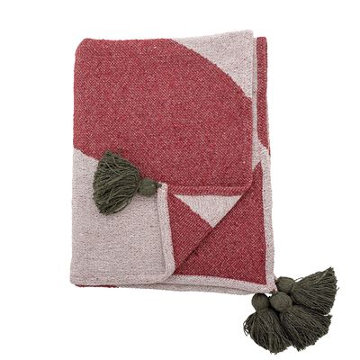 Throw blankets - Jolly Throw, Red, Recycled Cotton - BLOOMINGVILLE MULTIBRAND HOUSE