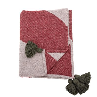 Throw blankets - Jolly Throw, Red, Recycled Cotton  - BLOOMINGVILLE