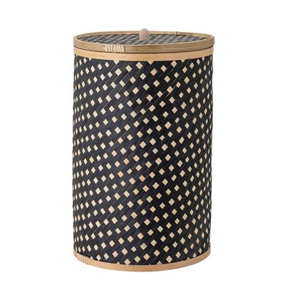Shopping baskets - Jud Basket w/Lid, Black, Seagrass - BLOOMINGVILLE MULTIBRAND HOUSE