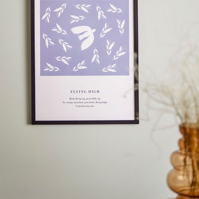 Autres décorations murales - Flye Illustration avec cadre, Noir, Pin  - BLOOMINGVILLE MULTIBRAND HOUSE