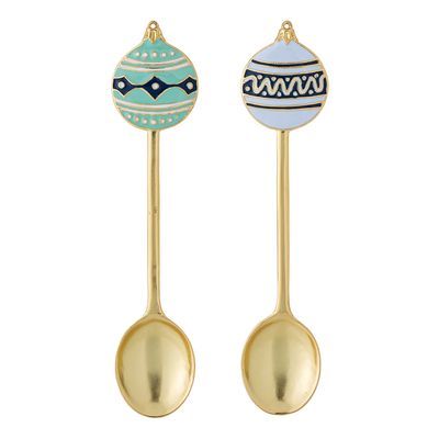 Kitchen utensils - Freydis Spoon, Blue, Zinc Alloy Set of 2 - BLOOMINGVILLE MULTIBRAND HOUSE