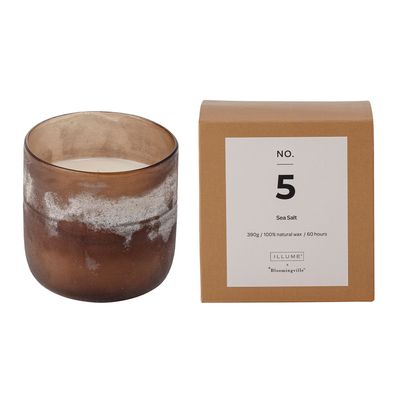 Candles - NO.5-Sea Salt Scent Candle, Brown, Wax  - ILLUME X BLOOMINGVILLE