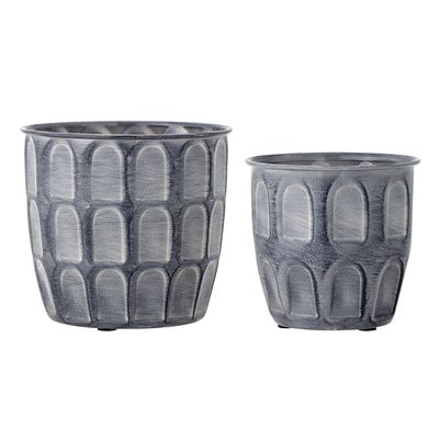 Pots de fleurs - Kally Pot de fleurs, Gris, Métal Set of 2 - CREATIVE COLLECTION