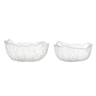 Bowls - Hewan Bowl, Clear, Glass Set of 2 - BLOOMINGVILLE MULTIBRAND HOUSE
