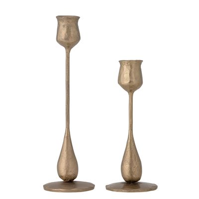 Candlesticks and candle holders - Kora Candle Holder, Brass, Metal Set of 2 - CREATIVE COLLECTION