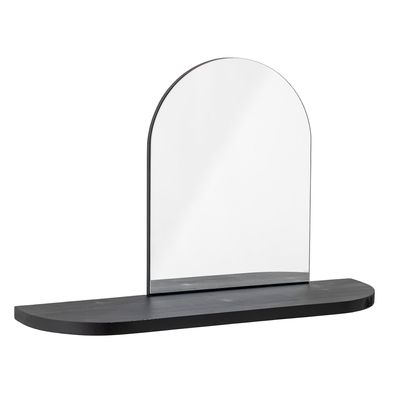 Miroirs - Annlie Miroir avec étagère, Noir, MDF  - BLOOMINGVILLE MULTIBRAND HOUSE