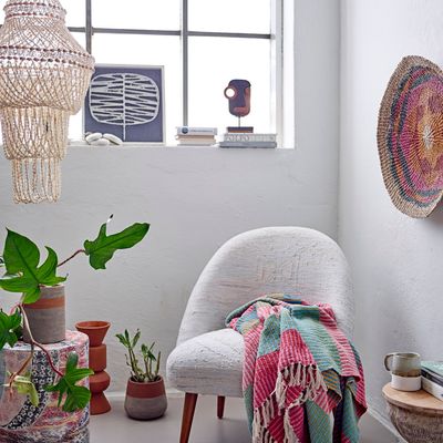 Plaids - Isnel Plaid, Verte, Coton recyclé  - CREATIVE COLLECTION