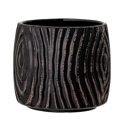 Pots de fleurs - Hena Pot de fleurs, Noir, Grès - BLOOMINGVILLE MULTIBRAND HOUSE