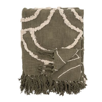 Throw blankets - Mirfield Throw, Green, Cotton - BLOOMINGVILLE MULTIBRAND HOUSE