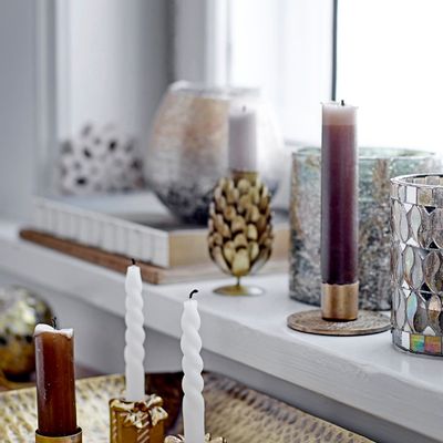 Bougeoirs et photophores  - Halia Bougeoir, Or, Polyrésine Set of 3 - BLOOMINGVILLE MULTIBRAND HOUSE