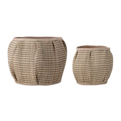 Shopping baskets - Diora Basket, Black, Seagrass Set of 2 - BLOOMINGVILLE