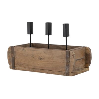 Candlesticks and candle holders - Ziggie Candle Holder, Brown, Mango  - BLOOMINGVILLE MULTIBRAND HOUSE