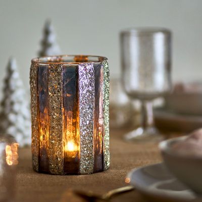 Bougeoirs et photophores  - Cicilia Photophore, Or, Verre  - BLOOMINGVILLE MULTIBRAND HOUSE