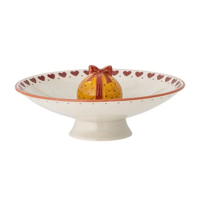 Bowls - Jolly Pedestal Bowl, Red, Stoneware - BLOOMINGVILLE MULTIBRAND HOUSE