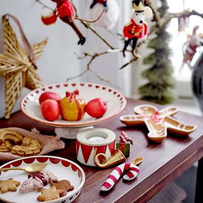 Bowls - Jolly Pedestal Bowl, Red, Stoneware  - BLOOMINGVILLE MULTIBRAND HOUSE