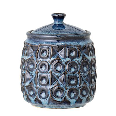 Food storage - Nena Jar w/Lid, Blue, Stoneware - BLOOMINGVILLE MULTIBRAND HOUSE