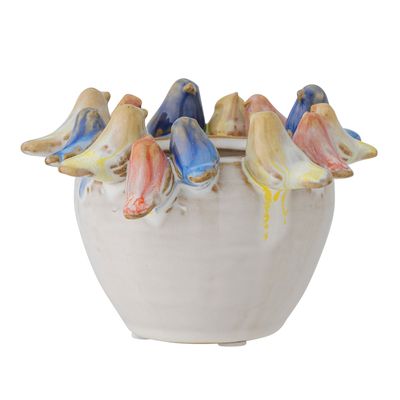 Pots de fleurs - Eanna Pot de fleurs, Gris, Grès - CREATIVE COLLECTION