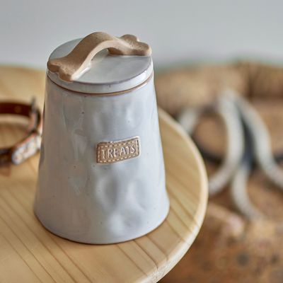 Pet accessories - Bandit Jar w/Lid, White, Stoneware  - BLOOMINGVILLE MULTIBRAND HOUSE