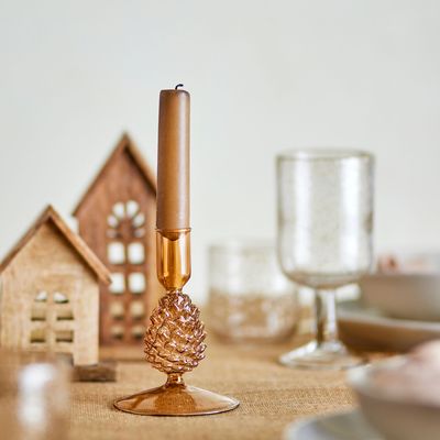 Candlesticks and candle holders - Jisele Candle Holder, Brown, Glass  - BLOOMINGVILLE MULTIBRAND HOUSE