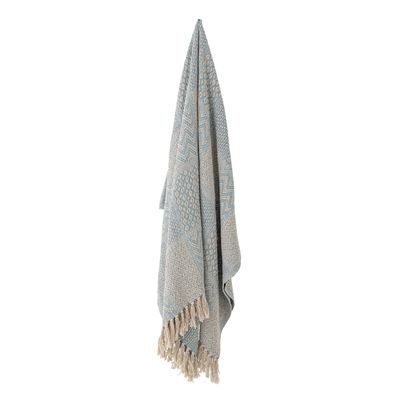 Throw blankets - Rodion Throw, Blue, Recycled Cotton  - BLOOMINGVILLE MULTIBRAND HOUSE