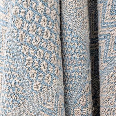 Plaids - Rodion Plaid, Blue, Coton recyclé  - BLOOMINGVILLE MULTIBRAND HOUSE