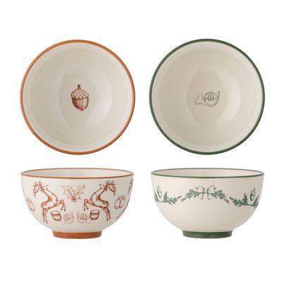 Bowls - Beth Bowl, Red, Stoneware Set of 2 - BLOOMINGVILLE MULTIBRAND HOUSE