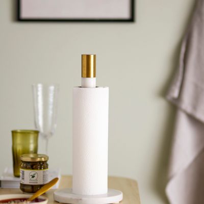 Kitchen utensils - Emira Kitchen Paper Stand, White, Marble  - BLOOMINGVILLE MULTIBRAND HOUSE
