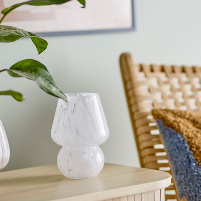 Vases - Halim Vase, Blanc, Verre  - BLOOMINGVILLE MULTIBRAND HOUSE