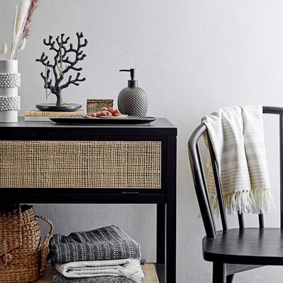 Lave-mains - Hrin Set de distributeur de savon, Gris, Grès Set of 3 - BLOOMINGVILLE MULTIBRAND HOUSE