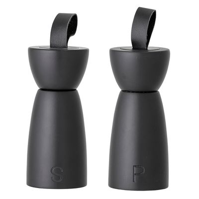 Kitchen utensils - Hanif Salt & Pepper Mill, Black, Rubberwood Set - BLOOMINGVILLE MULTIBRAND HOUSE