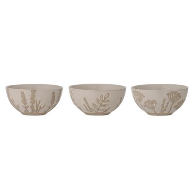 Bols - Primrose Bol, Nature, Grès Set of 3 - CREATIVE COLLECTION