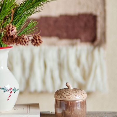 Boîtes de conservation - Acorn Cruche avec couvercle , Marron, Grès  - BLOOMINGVILLE MULTIBRAND HOUSE
