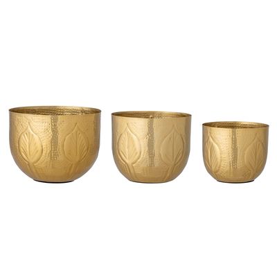 Pots de fleurs - Bati Pot de fleurs, Brass, Fer Set of 3 - CREATIVE COLLECTION