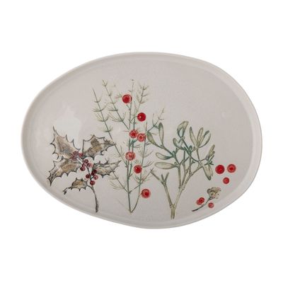 Kitchen utensils - Hollie Serving Plate, Green, Stoneware - BLOOMINGVILLE MULTIBRAND HOUSE