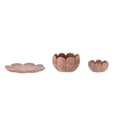 Candlesticks and candle holders - Reiko Votive, Brown, Marble Set of 3 - CREATIVE COLLECTION