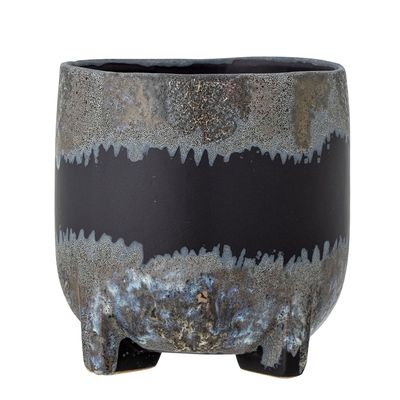Flower pots - Nasru Flowerpot, Black, Stoneware  - BLOOMINGVILLE MULTIBRAND HOUSE
