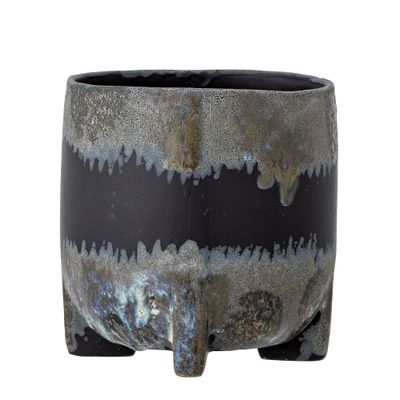 Flower pots - Nasru Flowerpot, Black, Stoneware  - BLOOMINGVILLE MULTIBRAND HOUSE