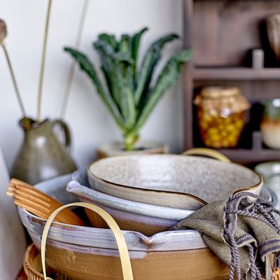 Kitchen utensils - Evora Baking Bowl, Nature, Stoneware  - BLOOMINGVILLE MULTIBRAND HOUSE