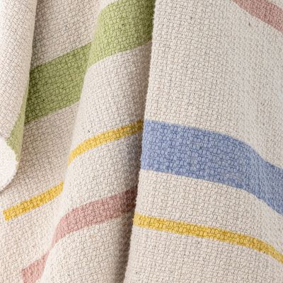 Throw blankets - Pontino Throw, Nature, Recycled Cotton  - BLOOMINGVILLE MULTIBRAND HOUSE