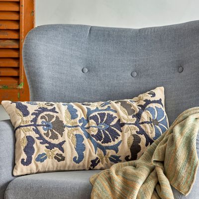 Coussins - Anzio Coussin, Blue, Coton  - CREATIVE COLLECTION