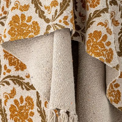 Plaids - Hanny Plaid, Jaune, Coton recyclé  - CREATIVE COLLECTION