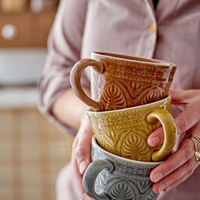 Mugs - Rani Mug, Green, Stoneware Set of 4 - BLOOMINGVILLE MULTIBRAND HOUSE